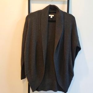 Jersey by Jacob gray open front wool blend long sleeve knit cardigan  size M/L